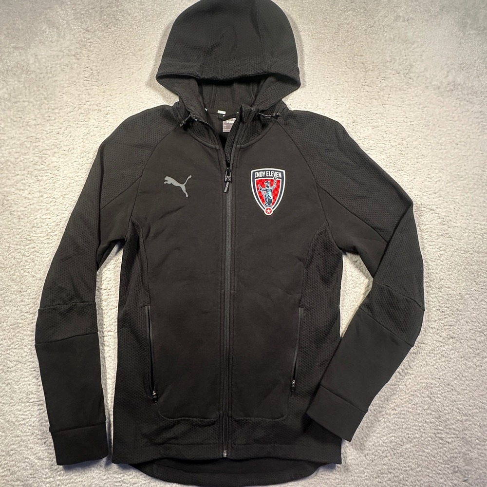 Puma Teamgoal Training Hoodie Indy Eleven‎ Soccer Sweatshirt S Black Full Zip